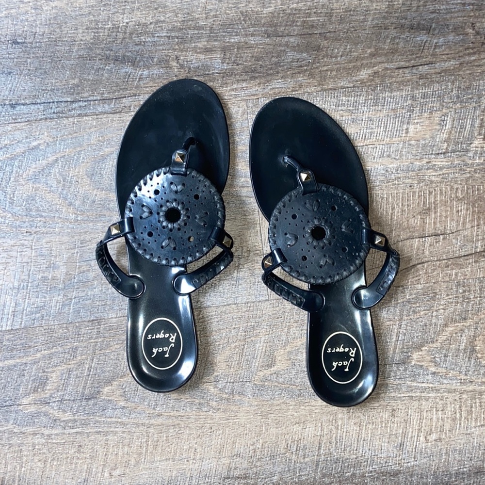 Jack Rogers Women's Georgica Jelly Sandals in Black
